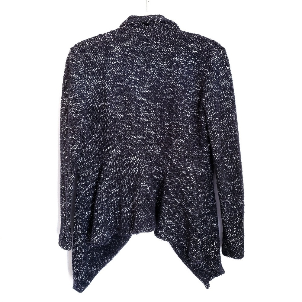 BNCI Blanc Noir Cardigan Sweater S Small Black Waterfall - Picture 4 of 5